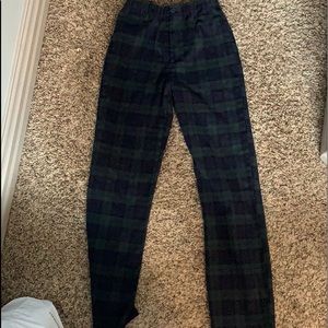plaid Brandy Melville green and black pants SOLD